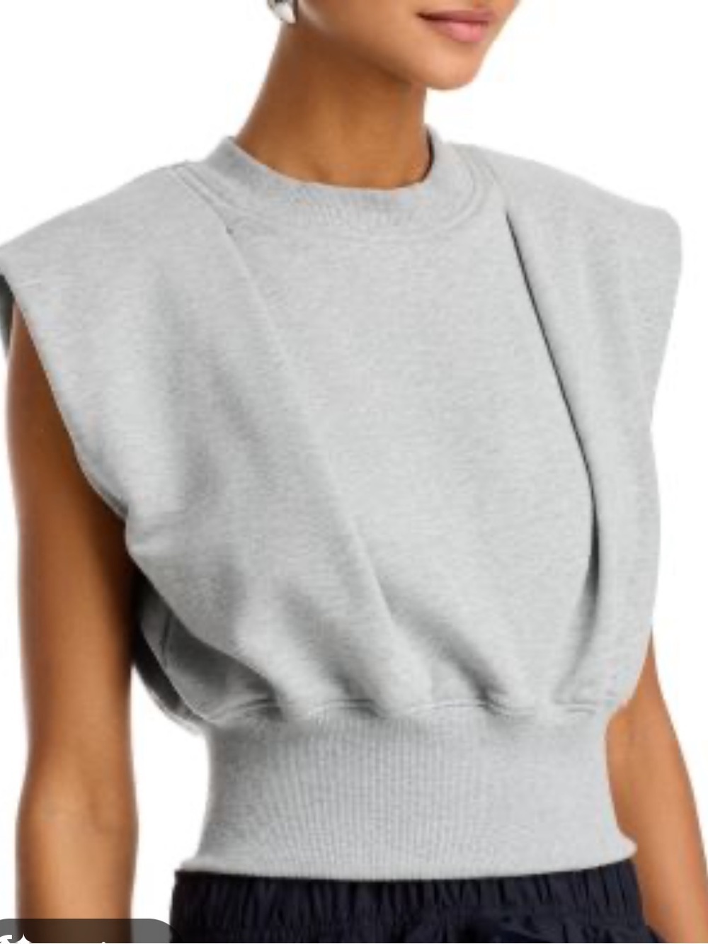 3.1 Phillip Lim Gray Padded-Shoulder Muscle sweatshirt Tee